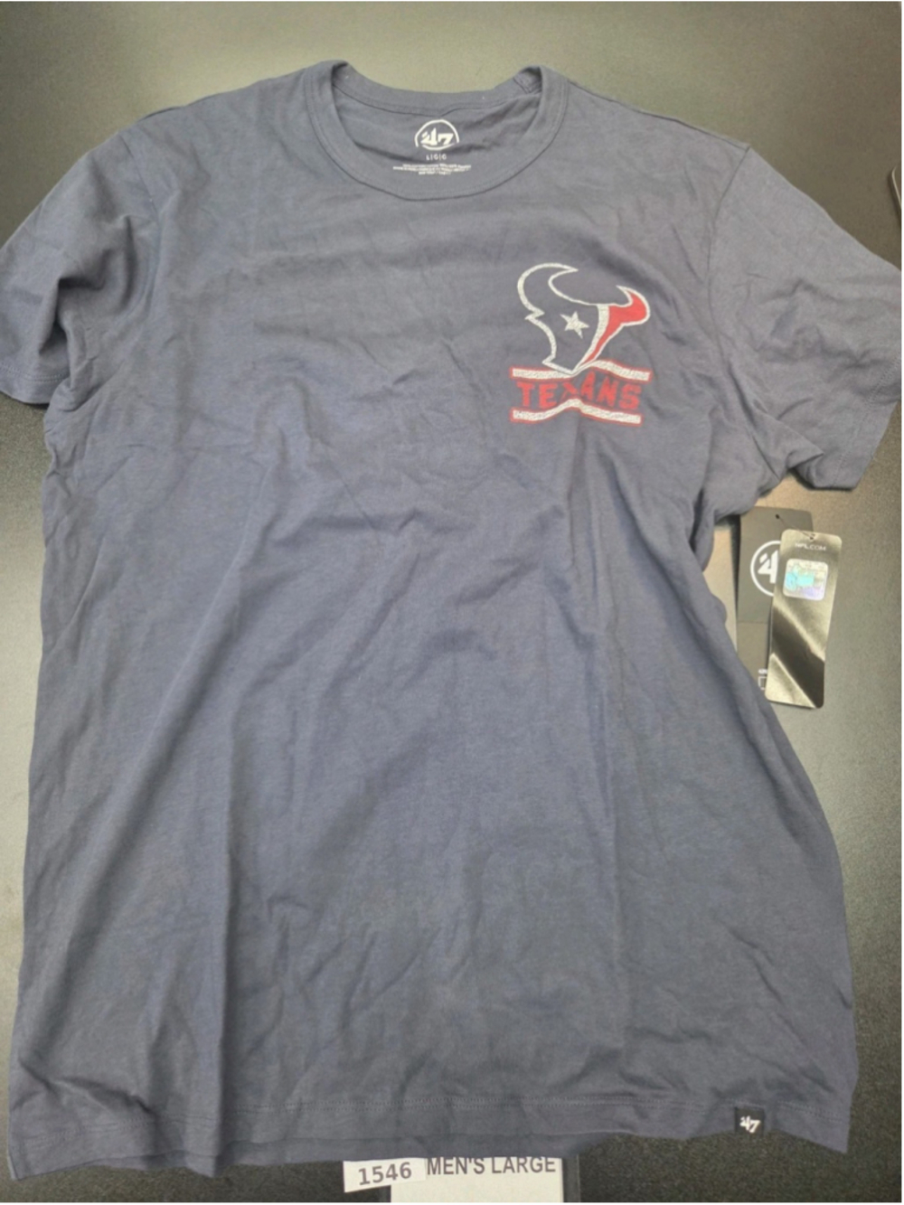 ’47 Brand Houston Texans Men’s Large Navy Throwback Logo T-Shirt #1546